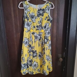 Vintage Yellow Robbie Bee Floral Dress